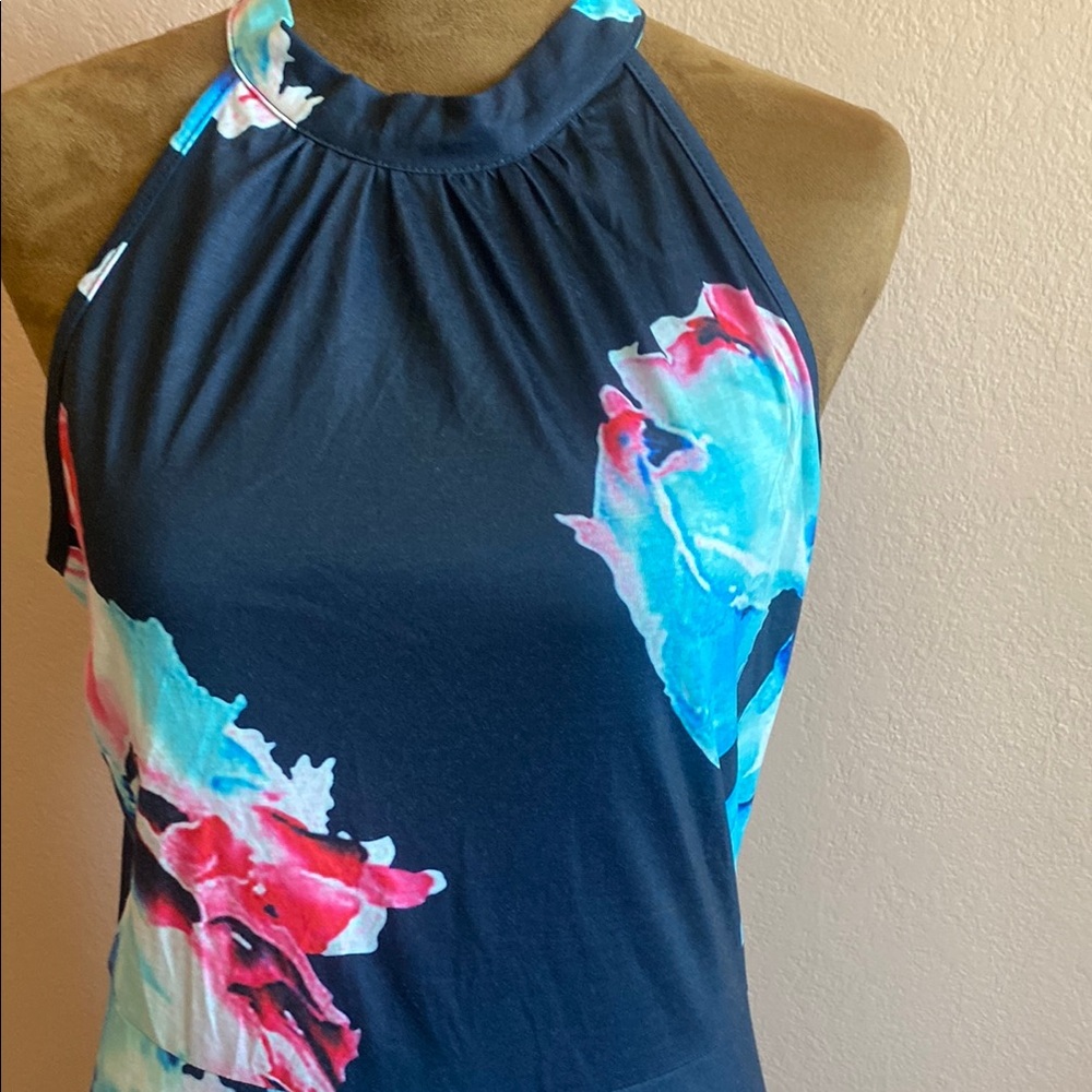 STYLEWORD Floral Halter Neck Maxi Dress - Blue and Pink - Picture 3 of 11